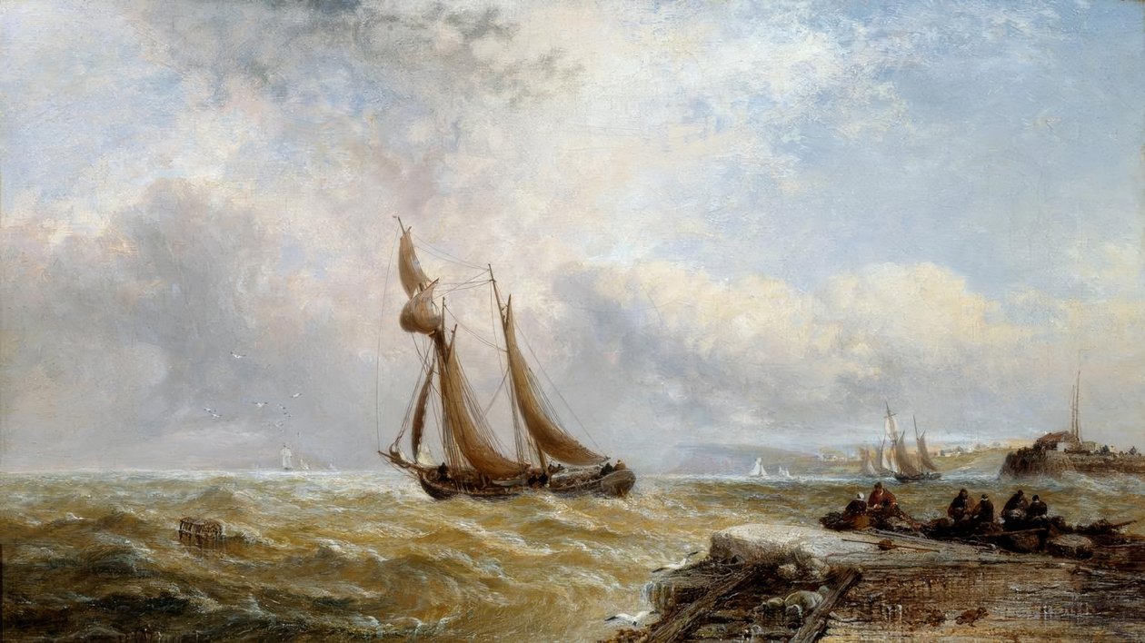Kustvaarder Verlaat Haven, Slecht Weer door Arthur Joseph Meadows