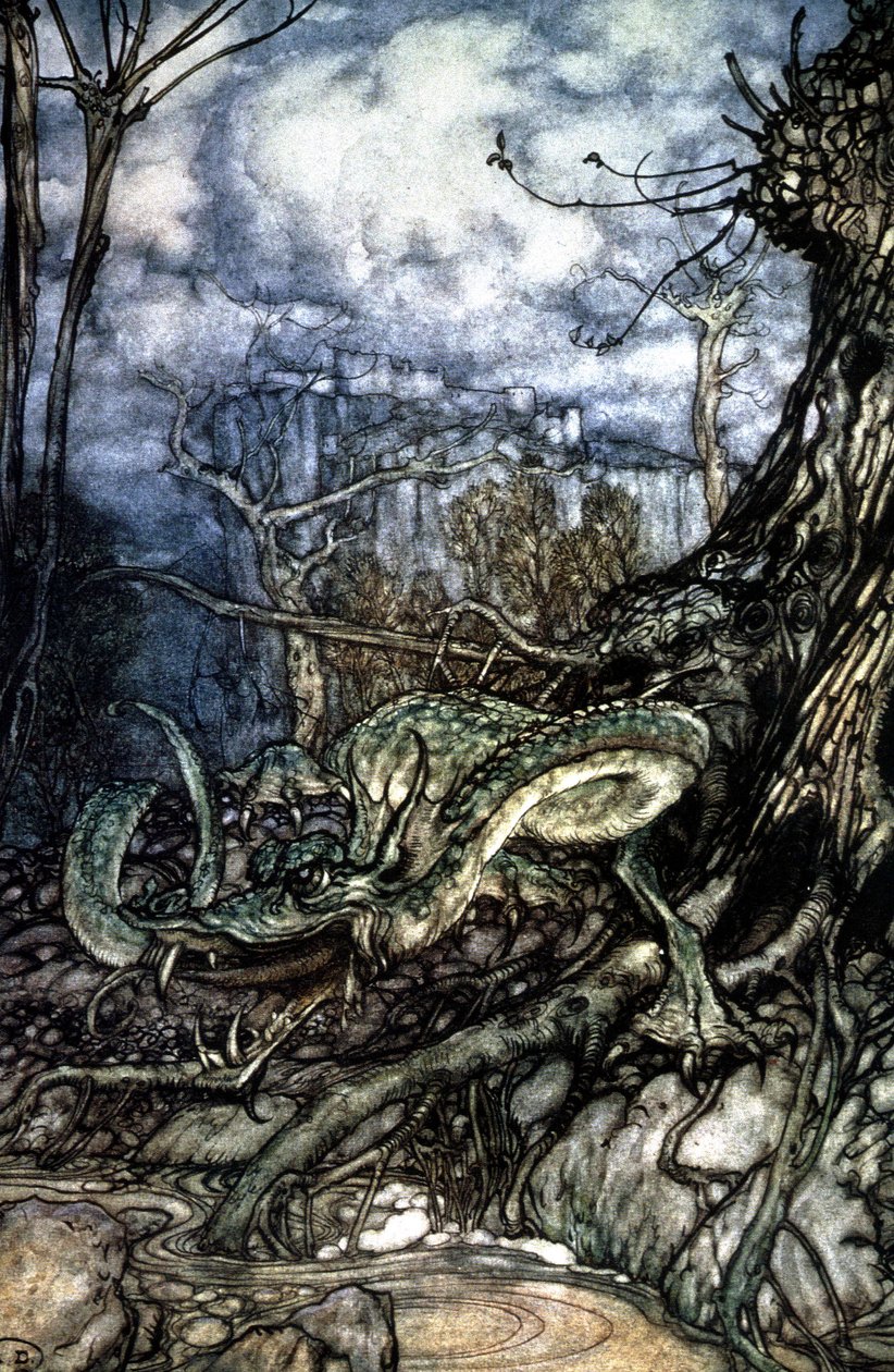 Draak door Arthur Rackham