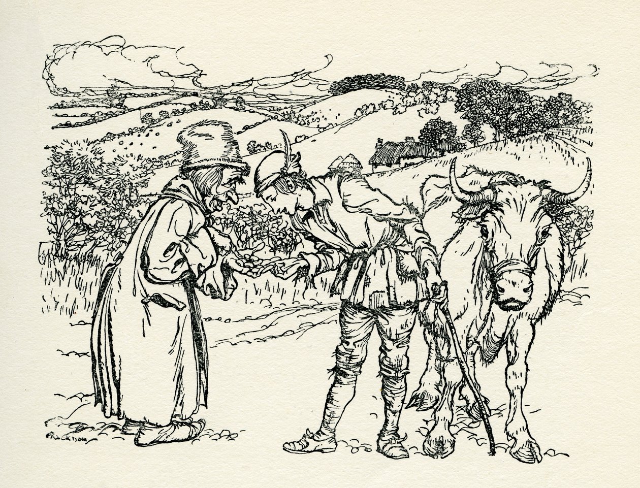 Jack en de Bonenstaak door Arthur Rackham