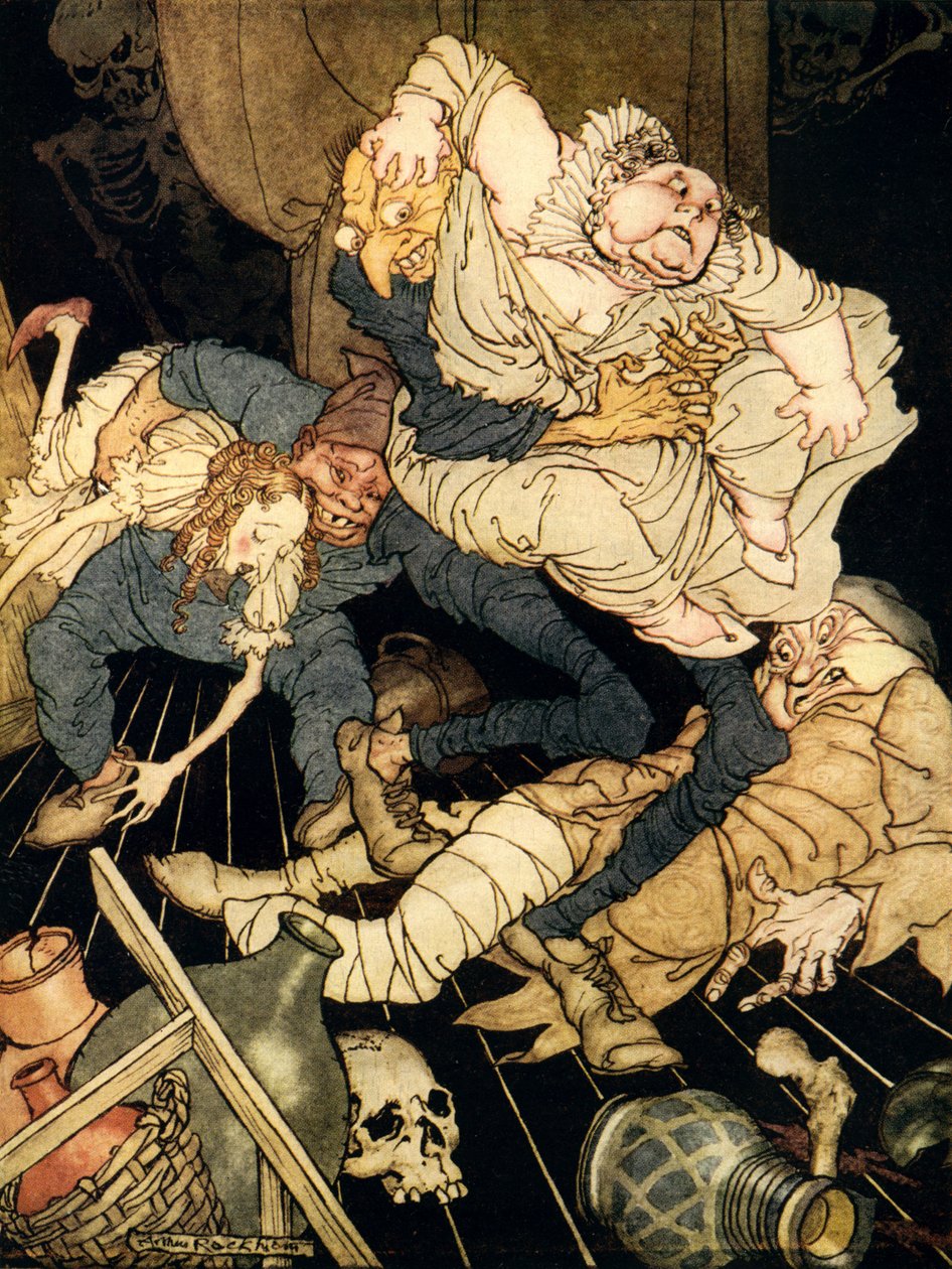 Koning Pest door Arthur Rackham