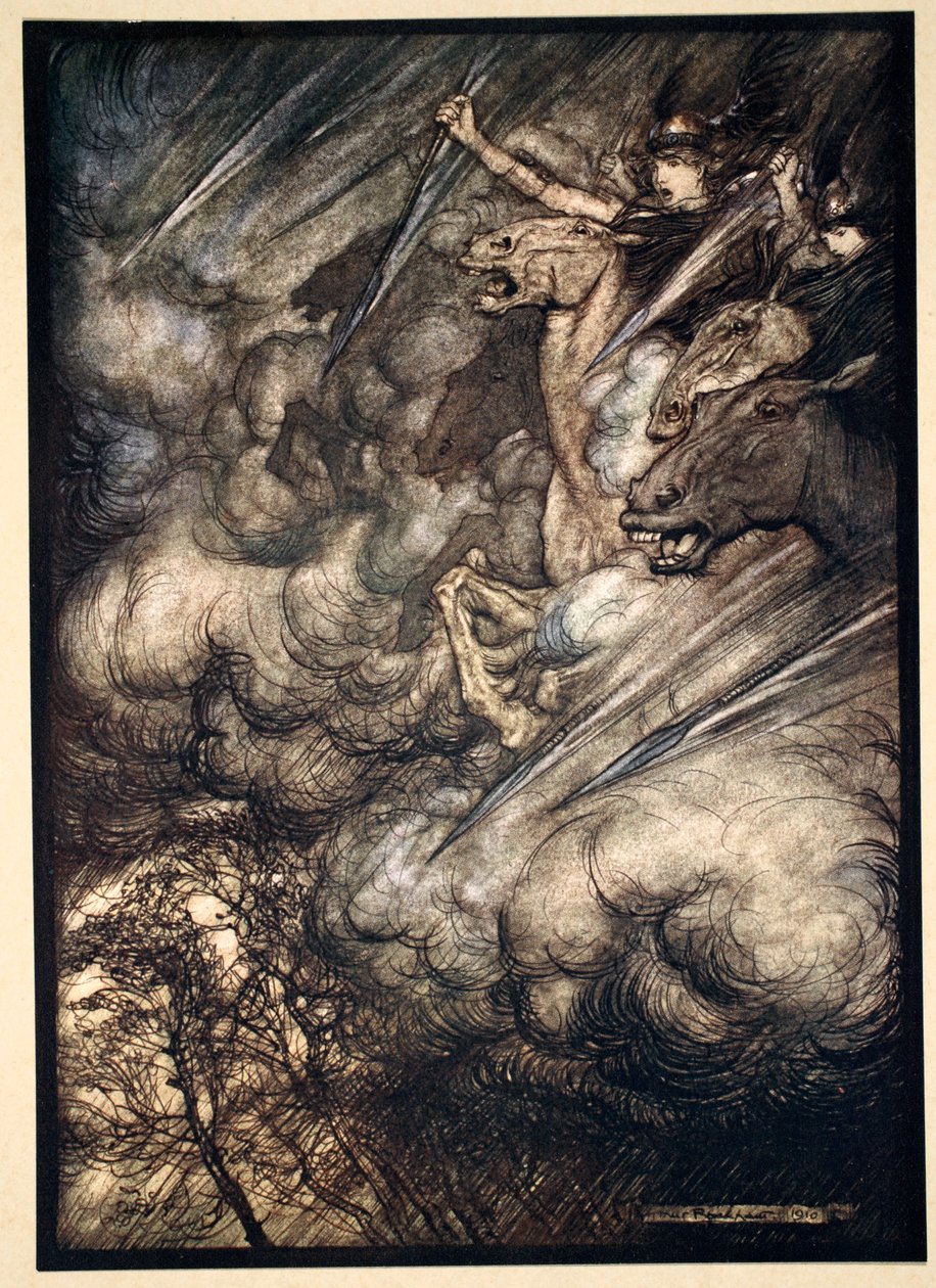 De rit van de Walkuren, 1910 door Arthur Rackham