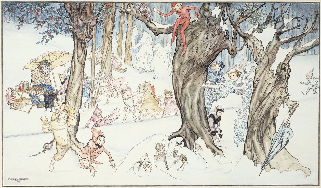 Winterpret, 1924 door Arthur Rackham