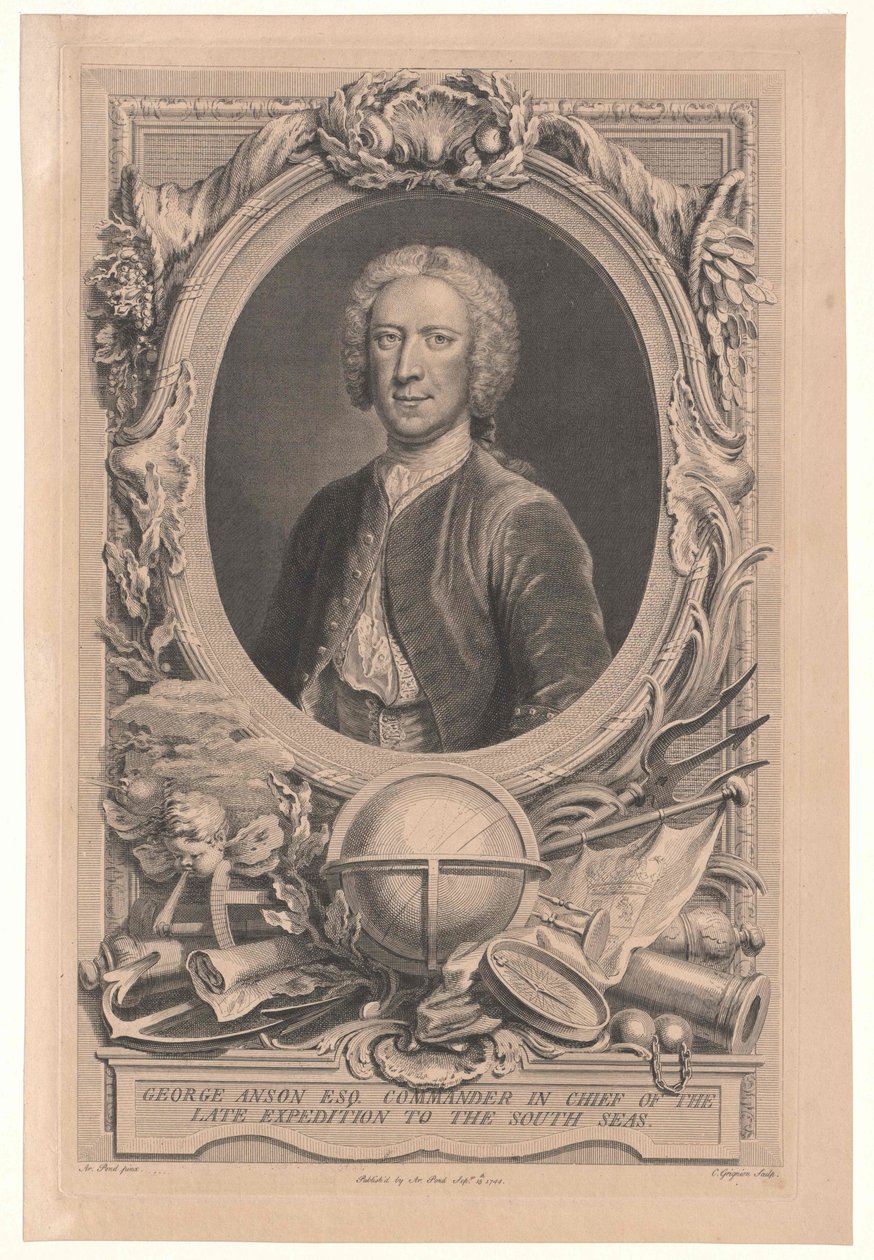 1e Baron Anson Anson door Artist Unknown