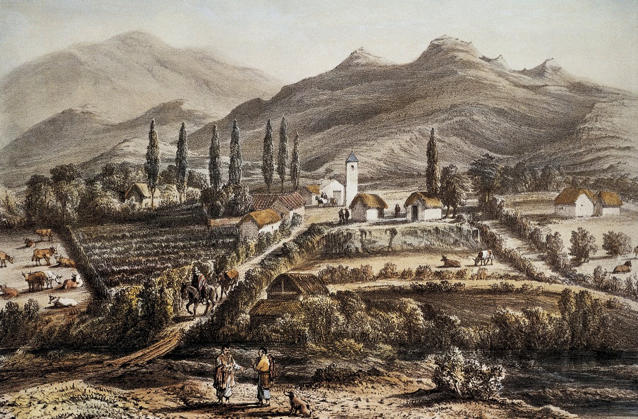 Chili (1837). Cogoti. Lithografie door Artist Unknown