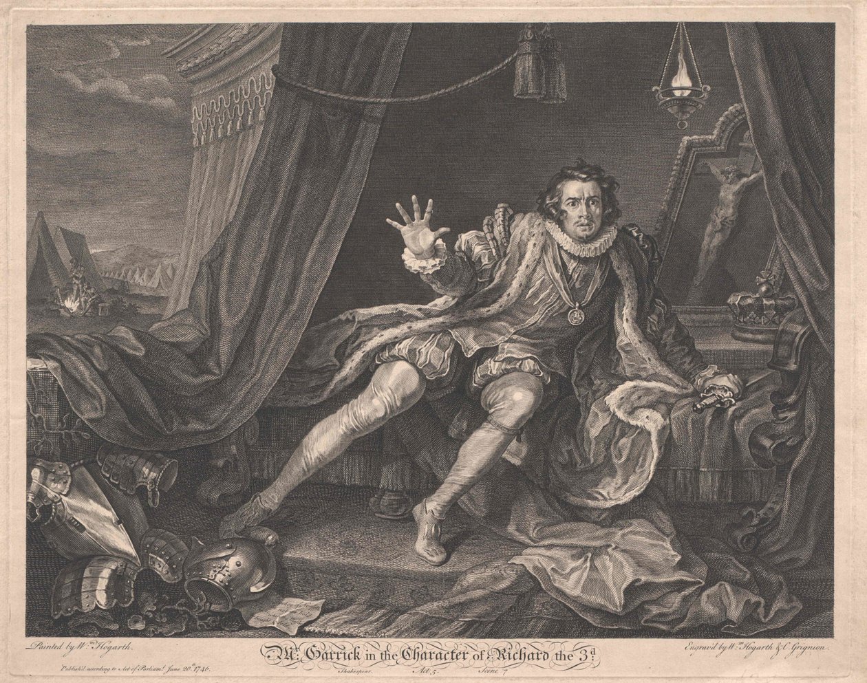 David Garrick door Artist Unknown