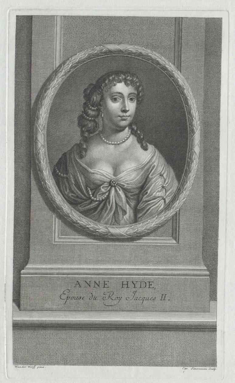 Hertogin van York Anne Hyde (prent) door Artist Unknown