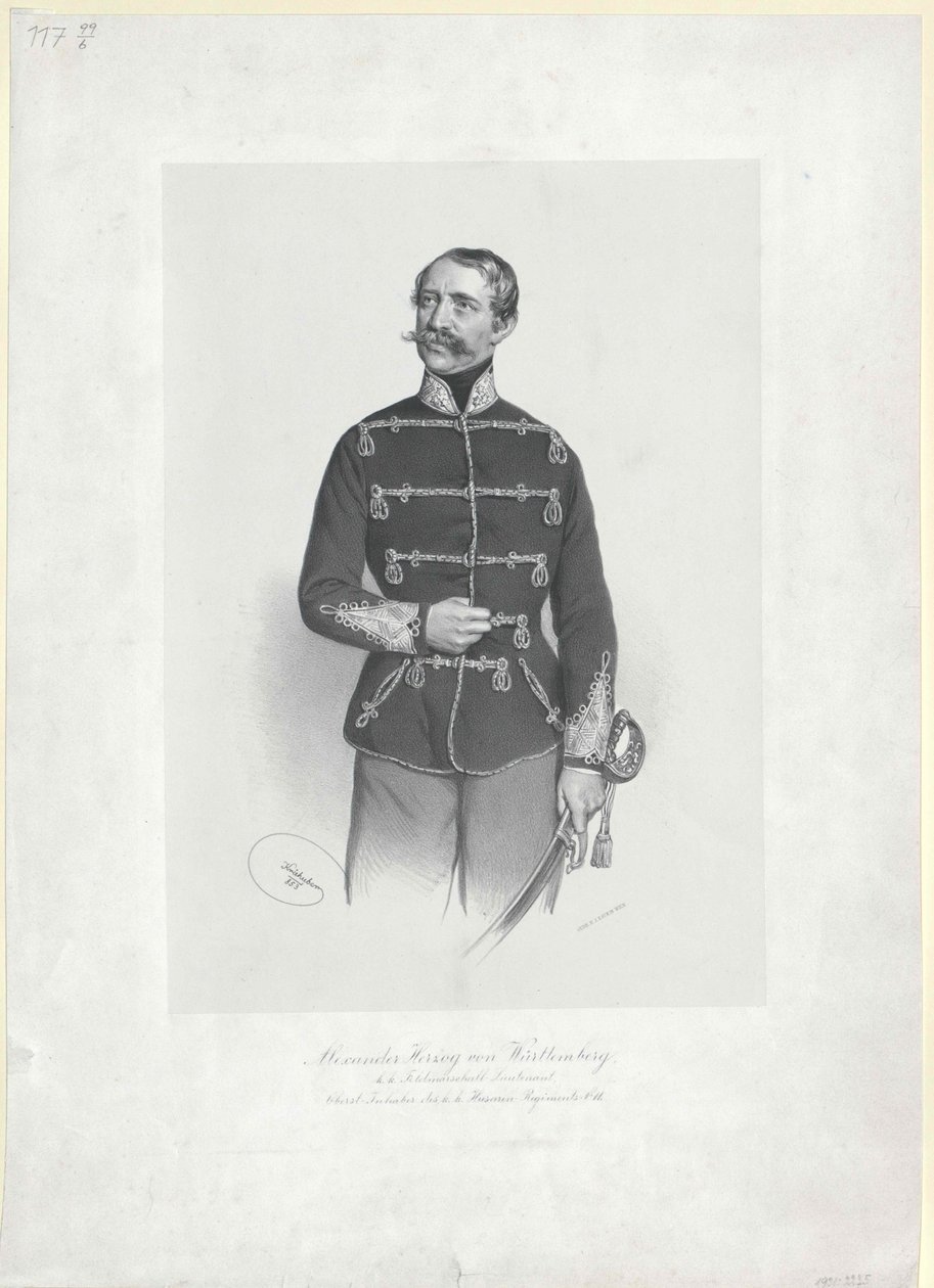 Hertog van Württemberg Alexander door Artist Unknown