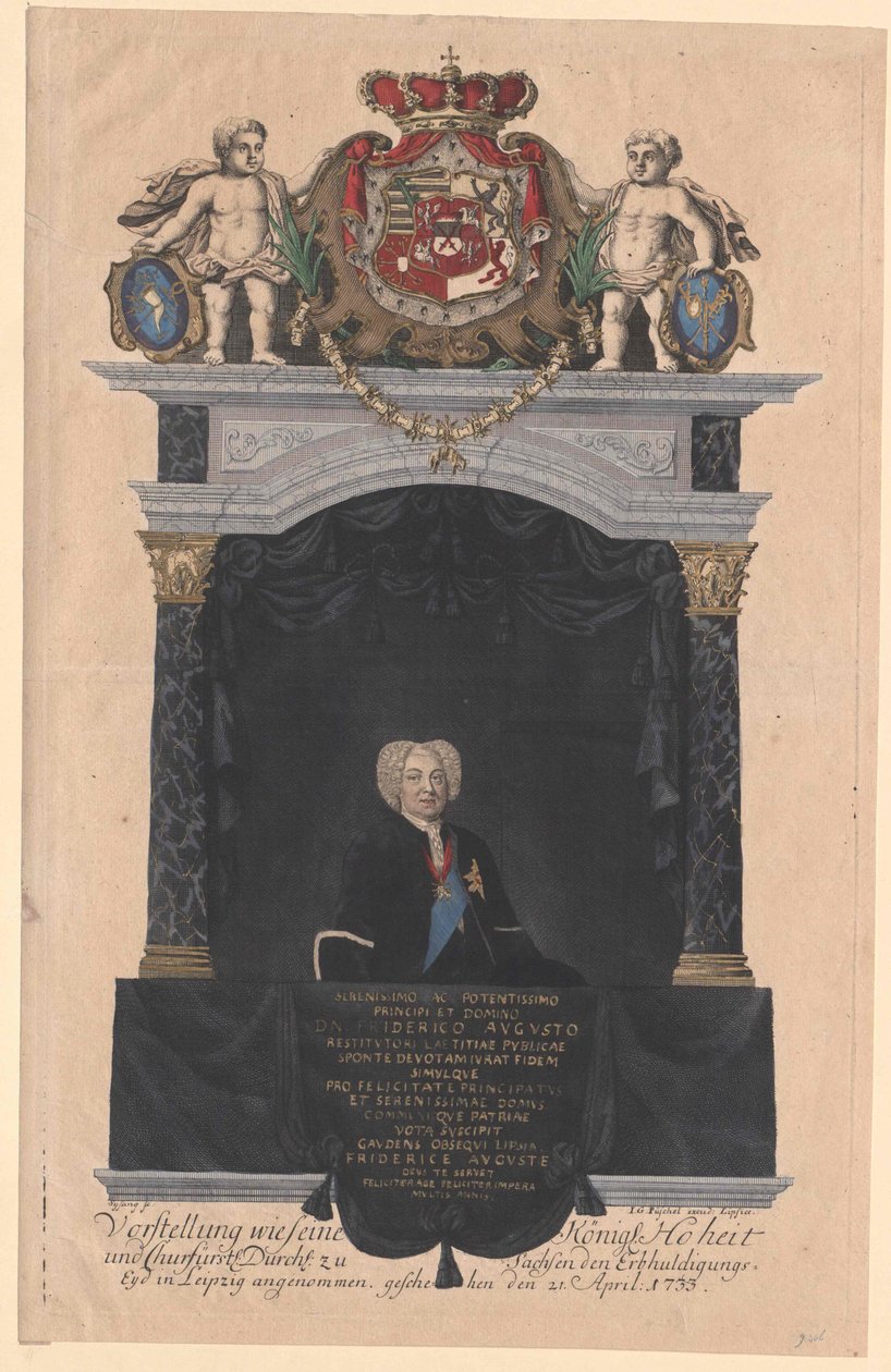 Keurvorst van Saksen Frederik August II door Artist Unknown