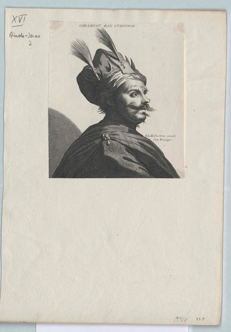 Keizer van Abessinië Amda-Jezus (afdruk) door Artist Unknown
