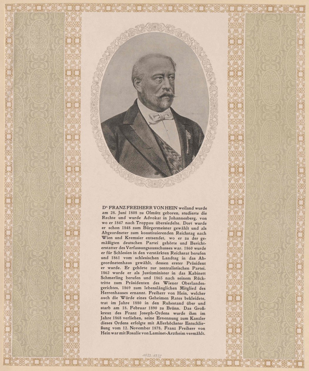 Franz Baron Hein door Artist Unknown