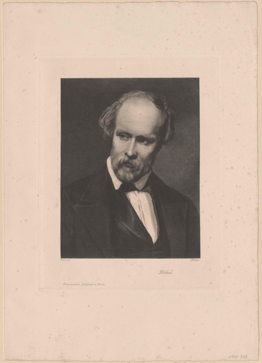 Friedrich Hebbel (prent) door Artist Unknown