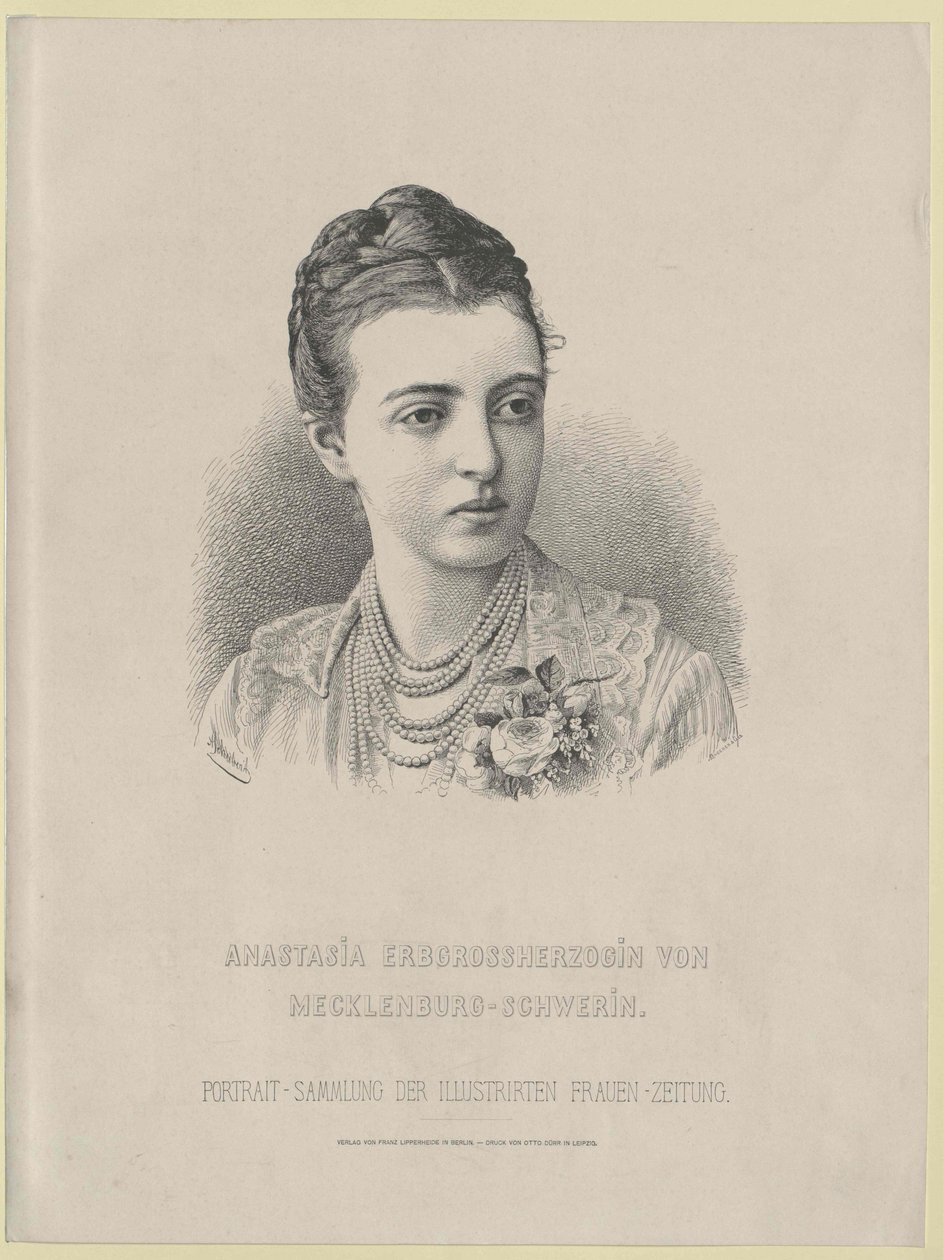 Groothertogin van Rusland Anastasia Michailovna door Artist Unknown