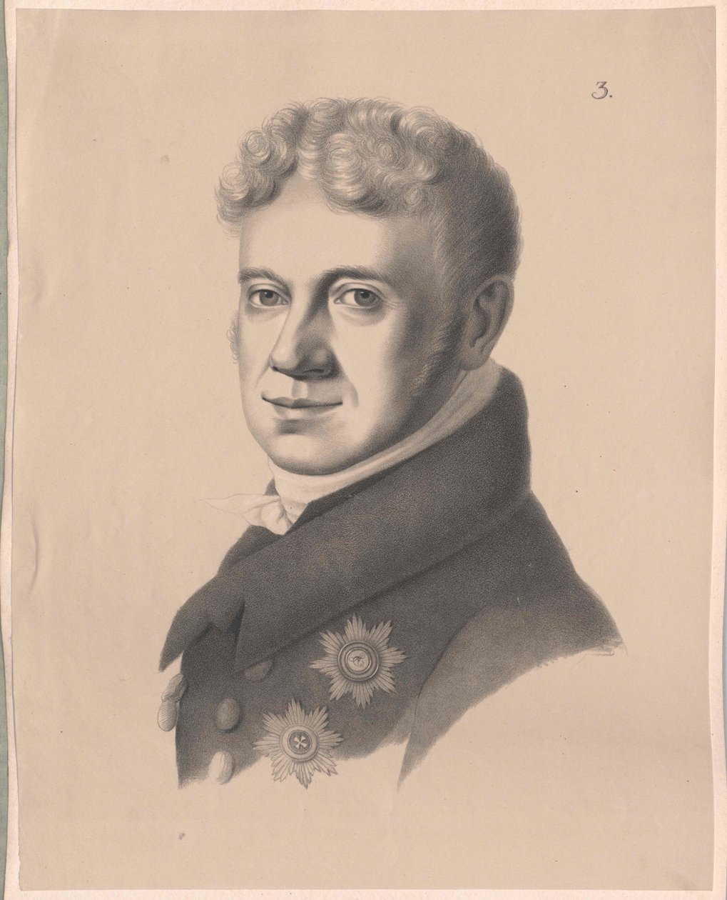 Grigori Aleksandrovitsj baron von Stroganov (druk) door Artist Unknown
