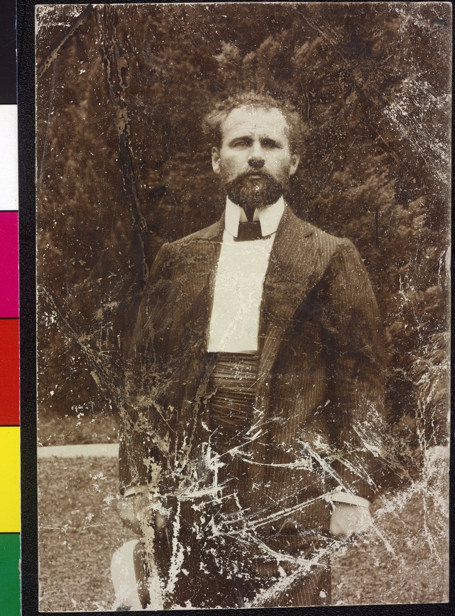 Gustav Klimt aan het Attersee-meer door Artist Unknown