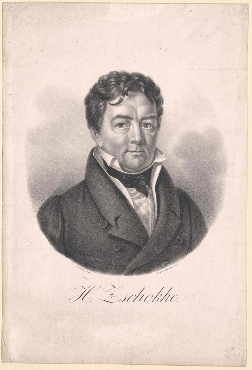 Heinrich Zschokke (prent) door Artist Unknown