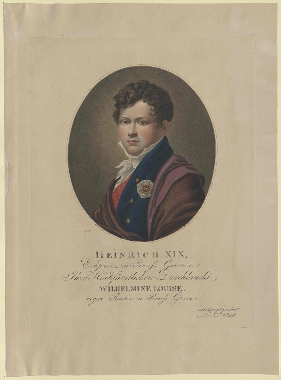 Heinrich graaf Reuss zu Greiz door Artist Unknown