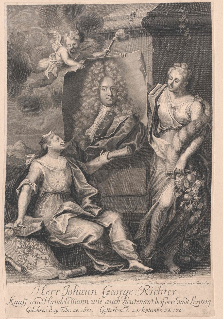 Johann Georg Richter (print) door Artist Unknown