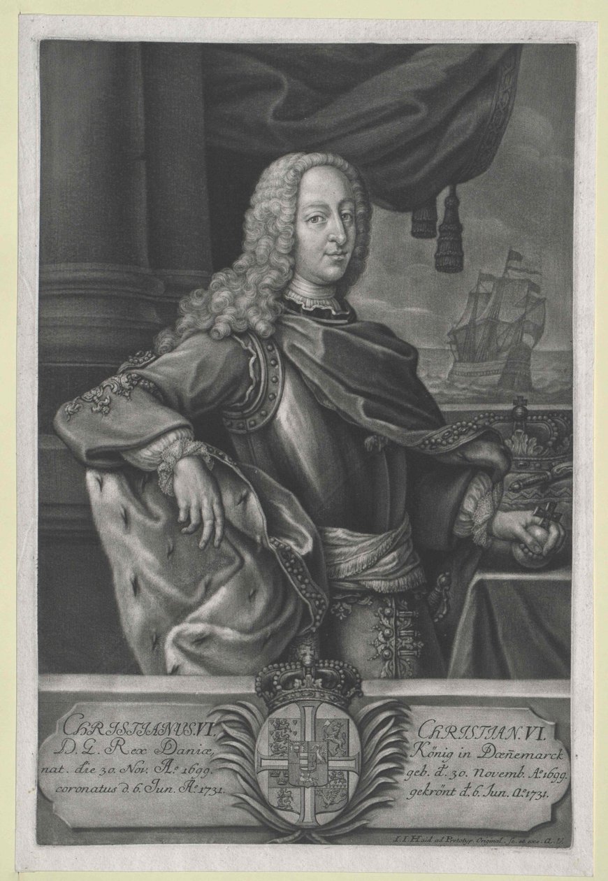Koning van Denemarken Christian VI door Artist Unknown