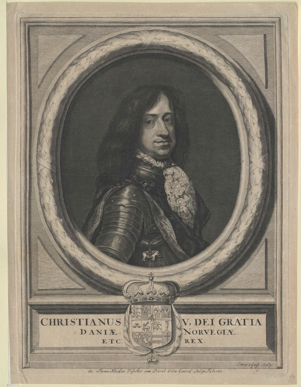 Koning van Denemarken Christian V. door Artist Unknown