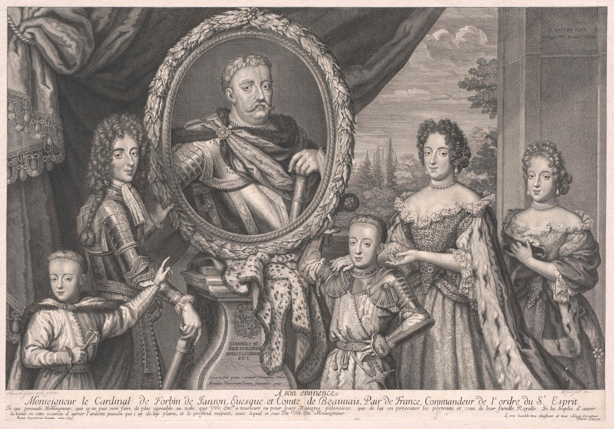 Koning van Polen Johann III Sobieski (druk) door Artist Unknown