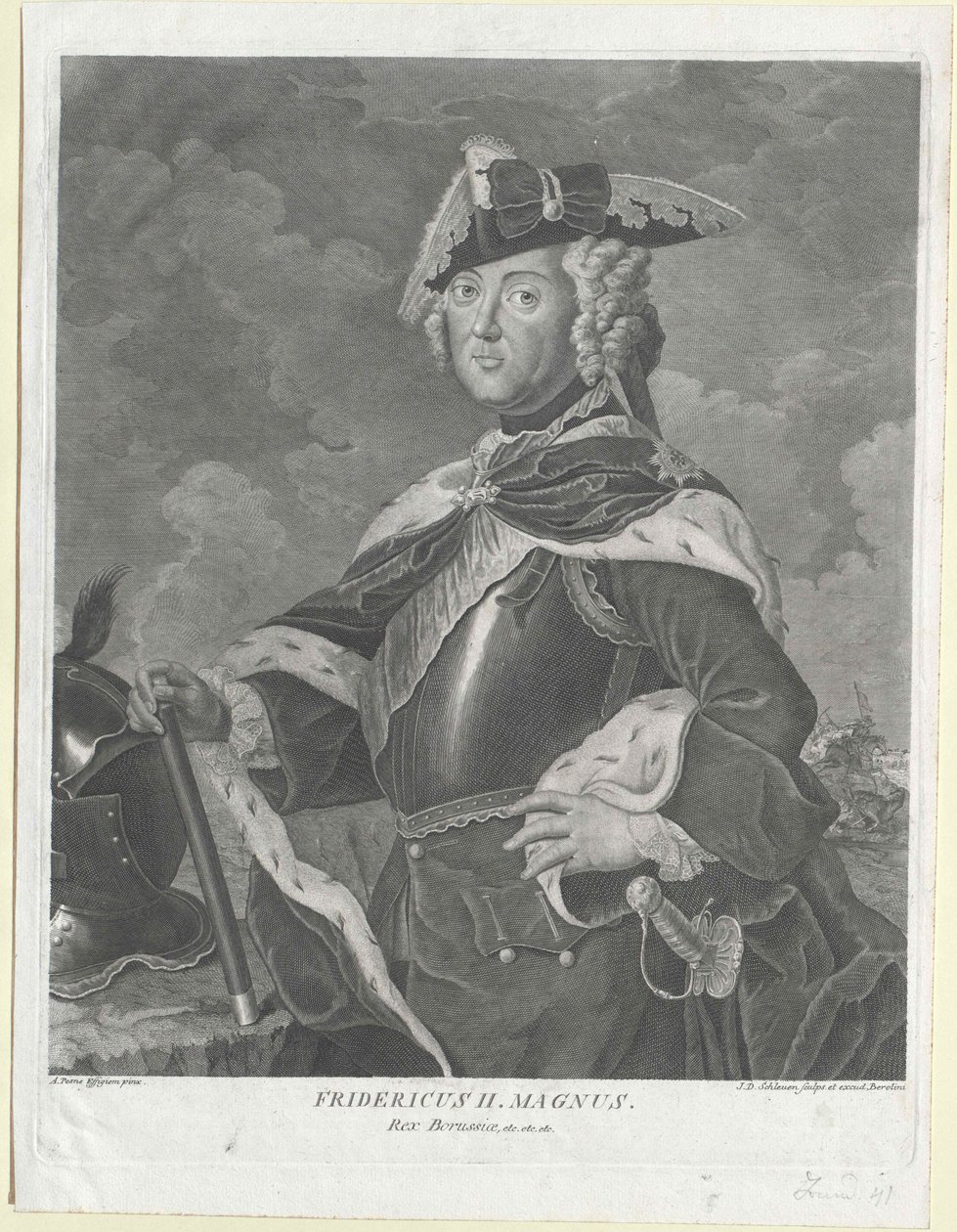 Koning van Pruisen Frederik II door Artist Unknown