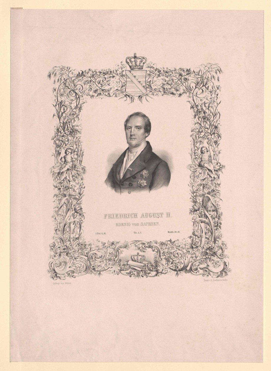 Koning van Saksen Frederik August II door Artist Unknown