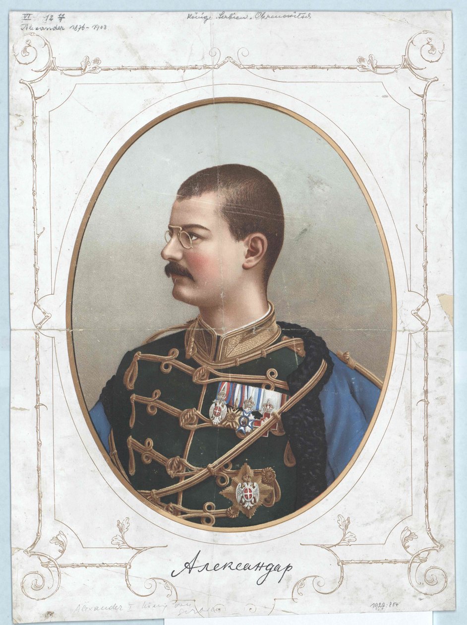 Koning van Servië Alexander I door Artist Unknown