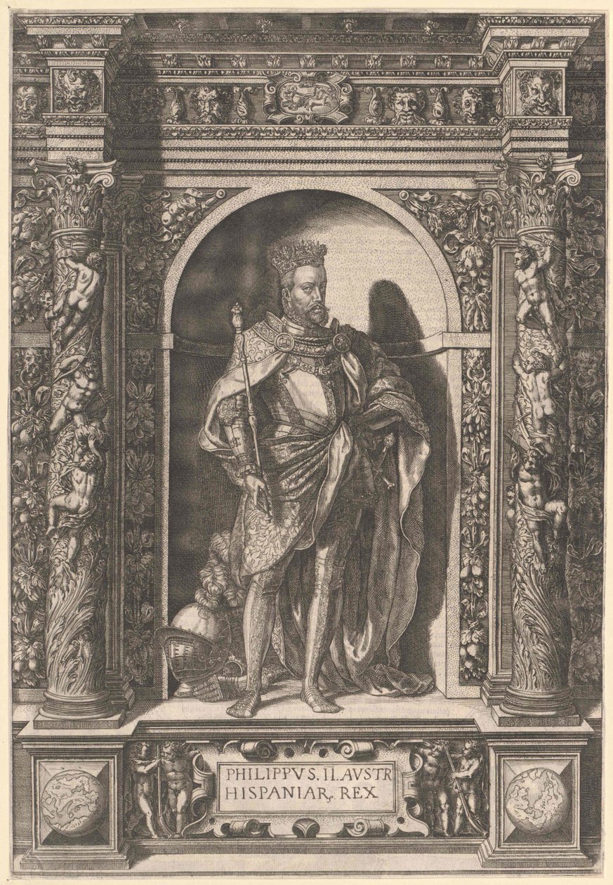 Koning van Spanje Philipp II door Artist Unknown