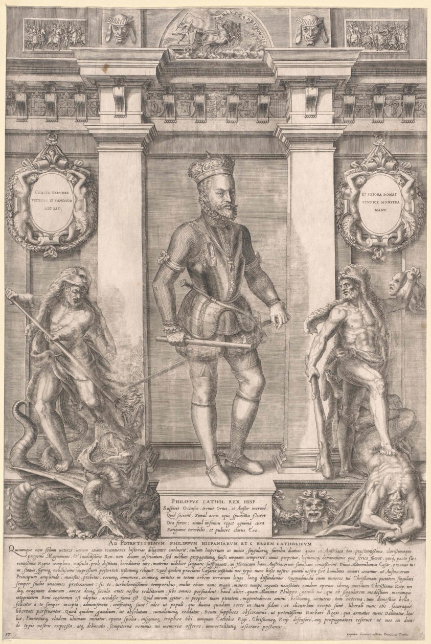 Koning van Spanje Philipp II door Artist Unknown