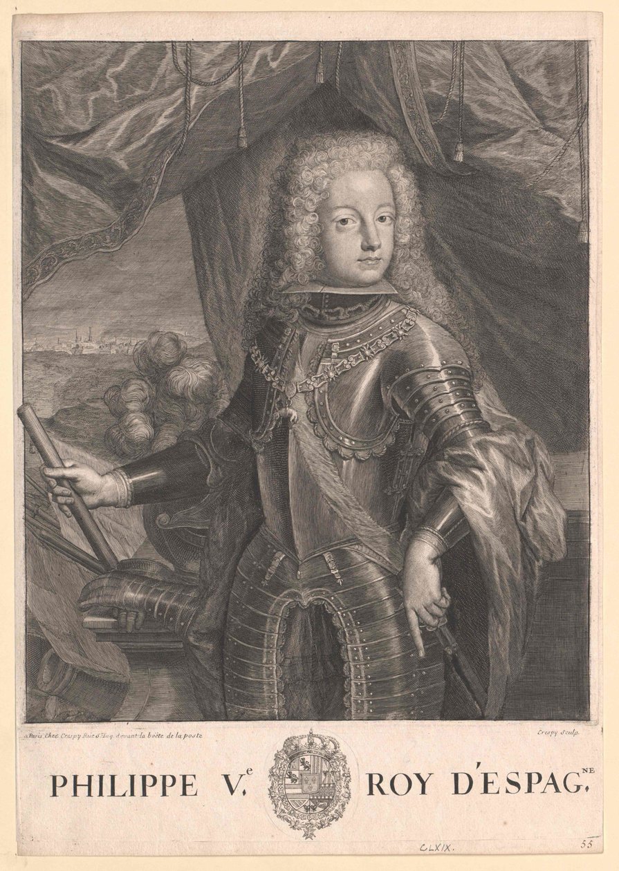 Koning van Spanje Philipp V. door Artist Unknown