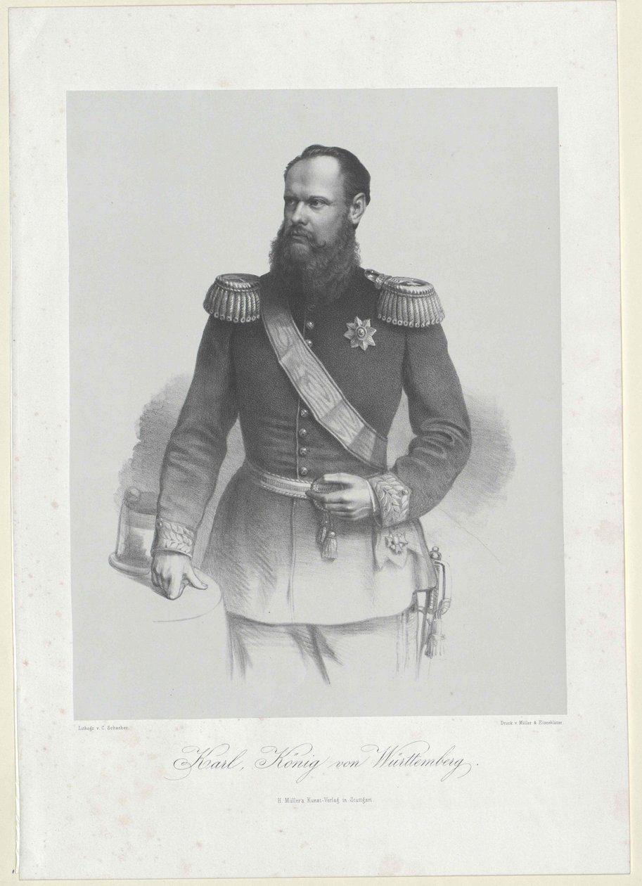 Koning van Württemberg Karel I door Artist Unknown
