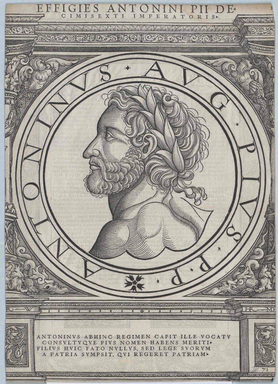 Romeinse keizer Antoninus Pius door Artist Unknown