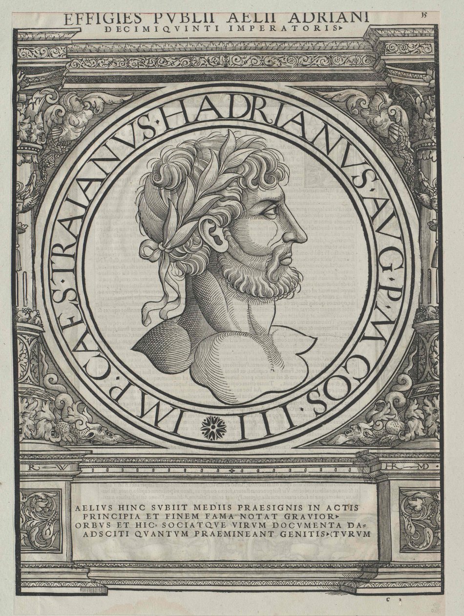 Romeinse keizer Hadrianus door Artist Unknown
