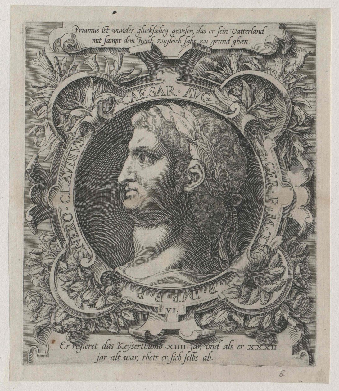 Romeinse keizer Nero (afdruk) door Artist Unknown