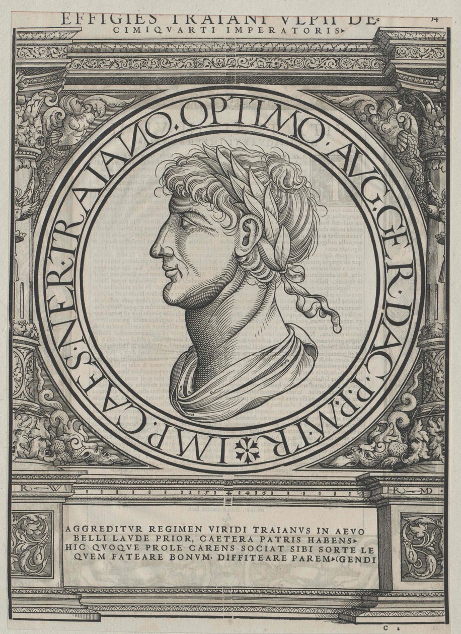 Romeinse keizer Trajanus door Artist Unknown