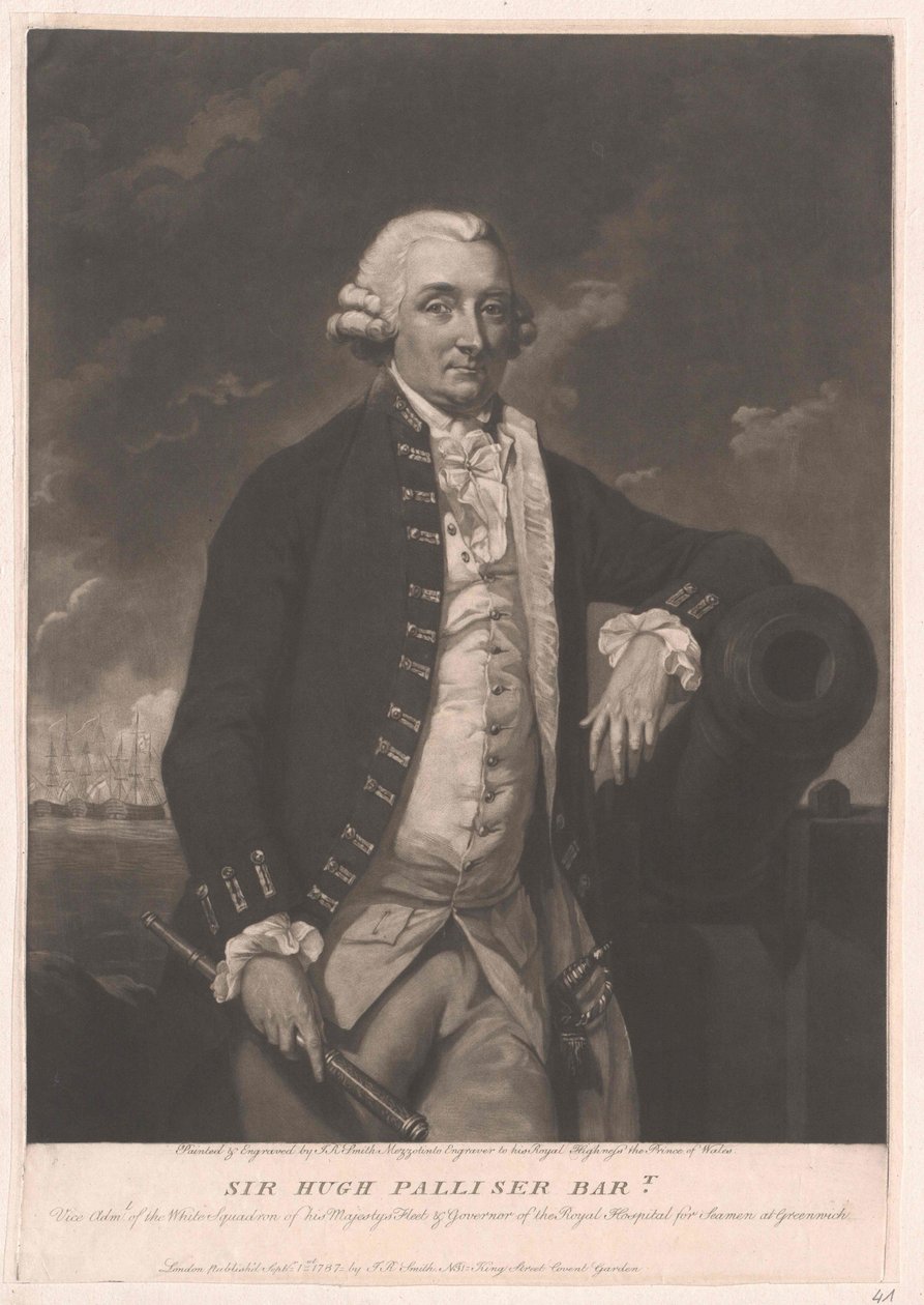 Sir Hugh 1e baronet Palliser door Artist Unknown