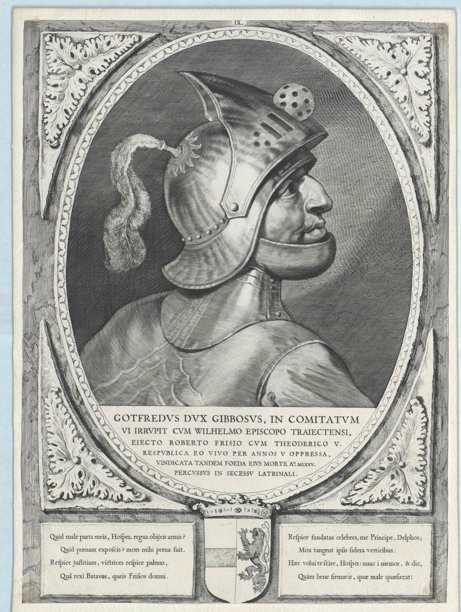 De gebochelde Gottfried (prent) door Artist Unknown