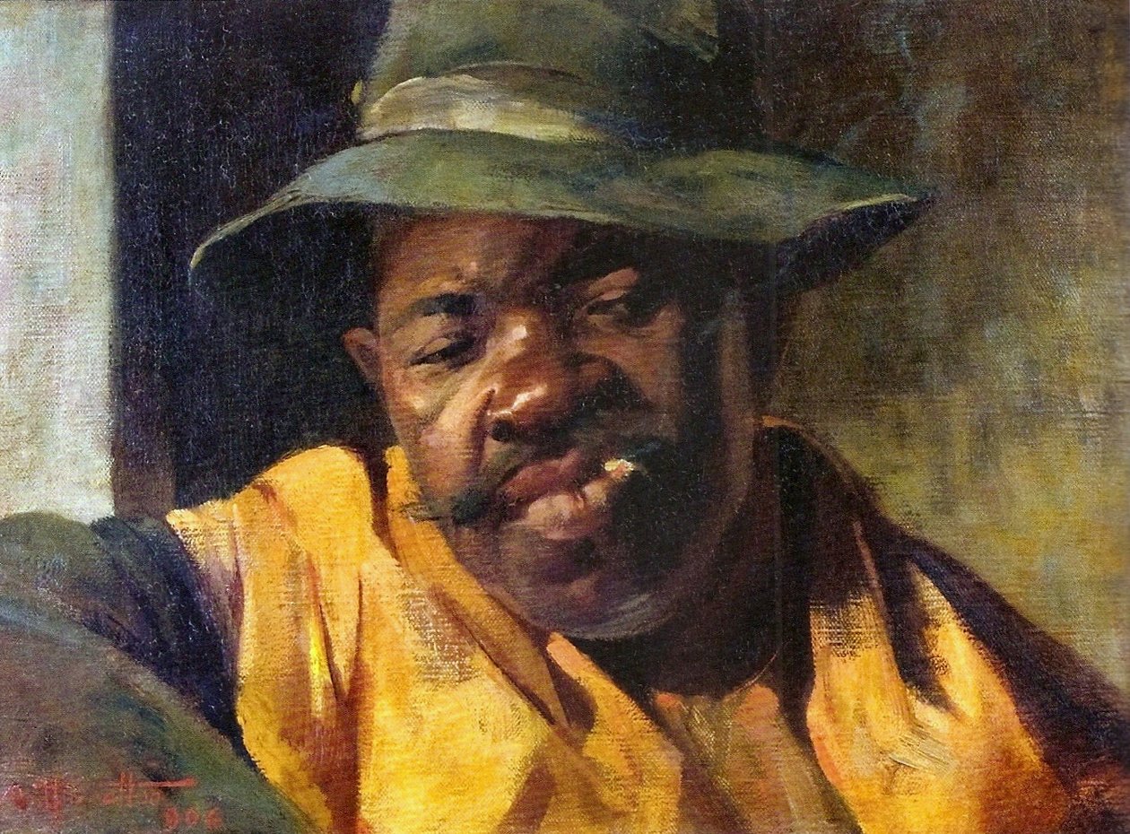 Portret van een zwarte man door Artur Timoteo da Costa