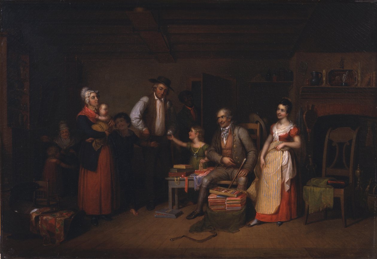 De Marskramer toont zijn waren door Asher Brown Durand