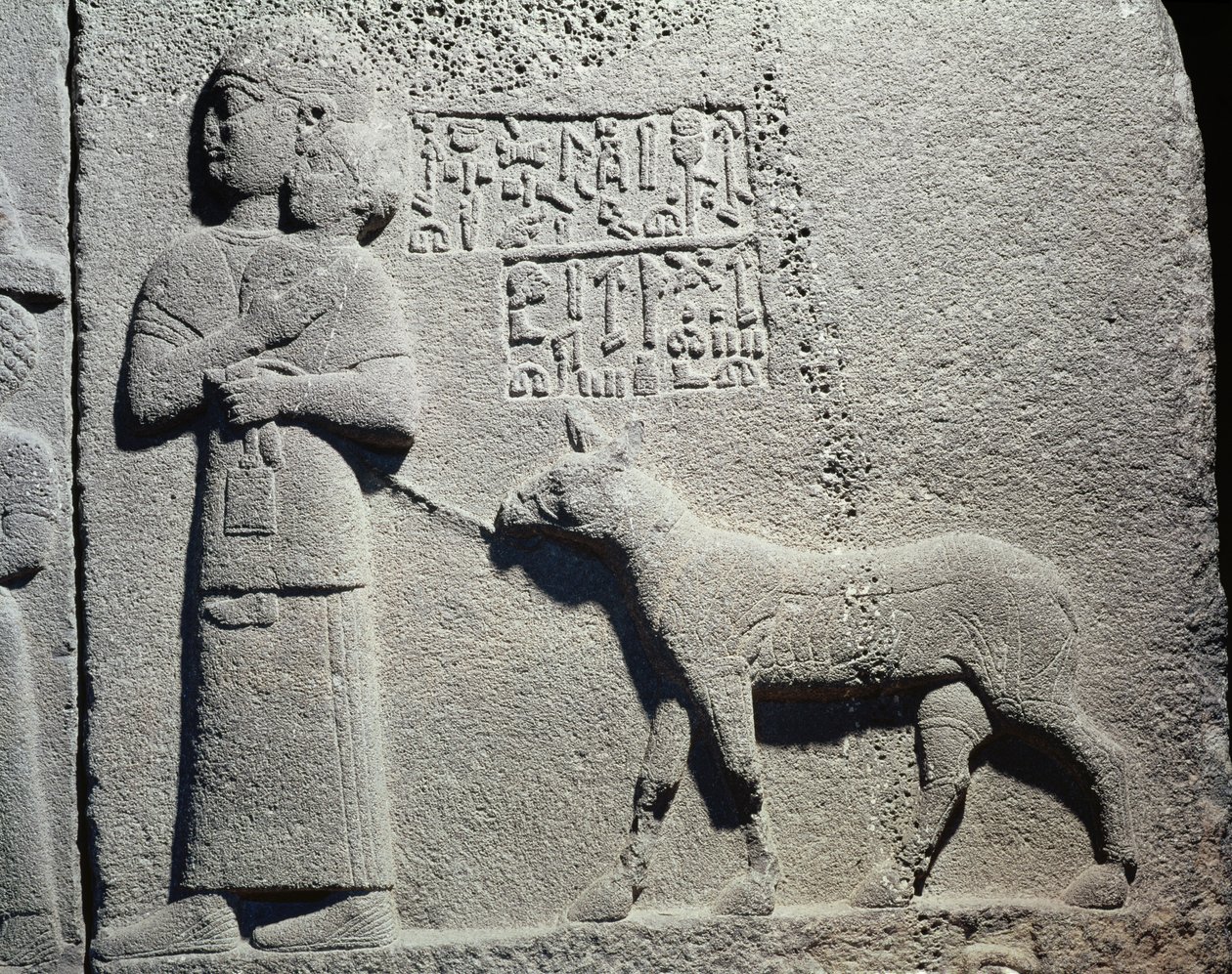 Koningin of voedster die Tuwarsais draagt, de jongste zoon van koning Araras, Carchemish, Neo-Hettitisch door Assyrian