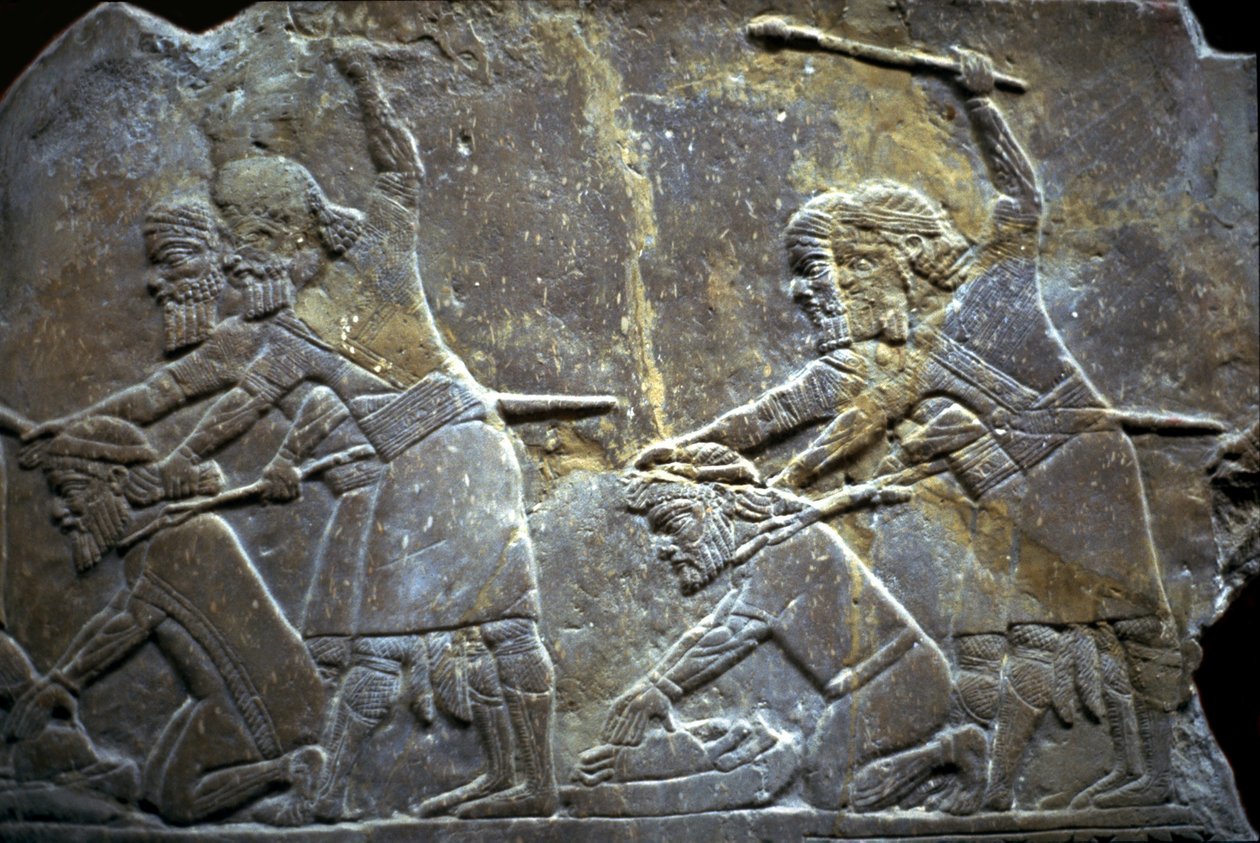 Ashurbanipal bij de Slag om Til-Tuba, 650-620 v.Chr. door Assyrian