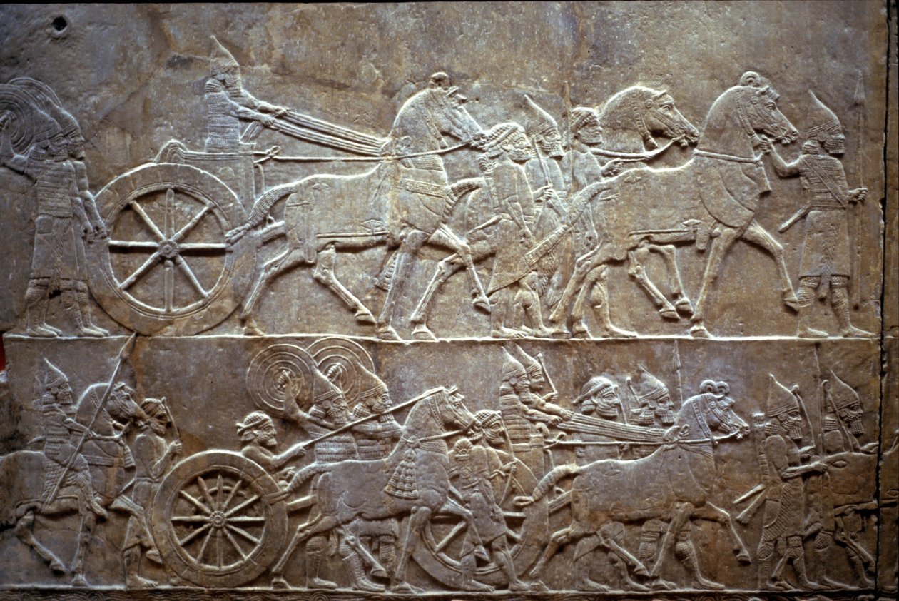 Ashurbanipal bij de Slag om Til-Tuba door Assyrian