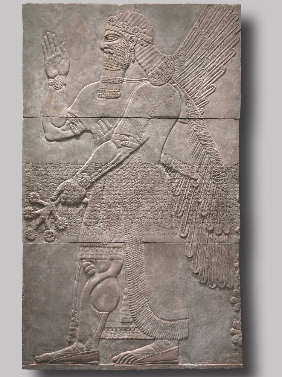 Groetende beschermgeest, 883-859 v.Chr. door Assyrian