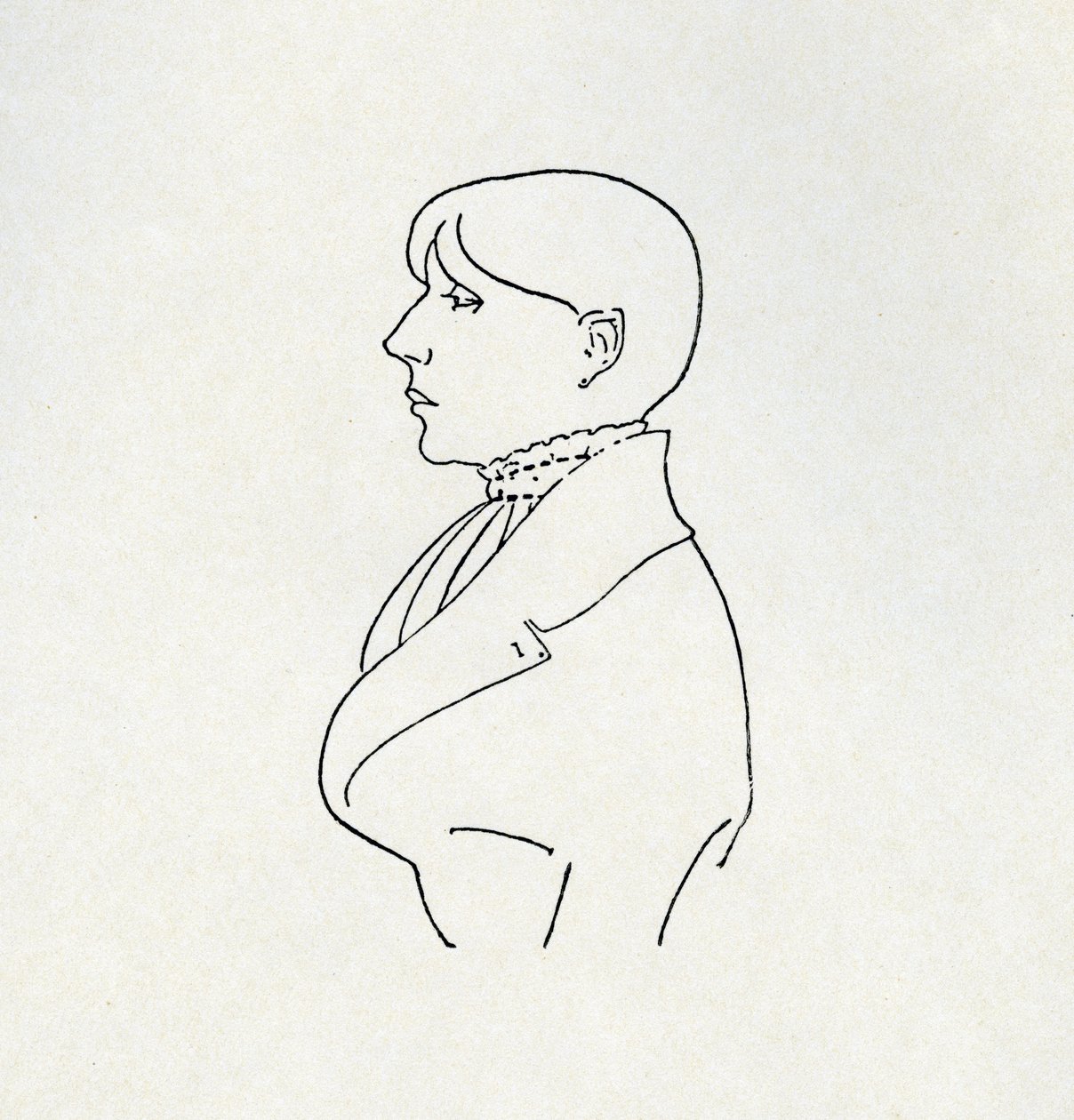 Portret van de kunstenaar in omtrek door Aubrey Beardsley