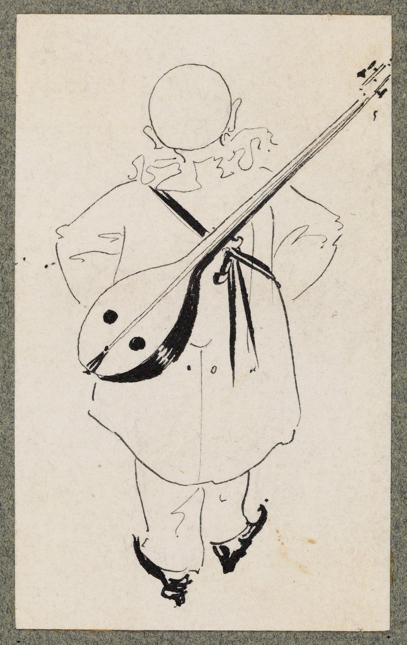 Pierrot met mandoline door Aubrey Beardsley