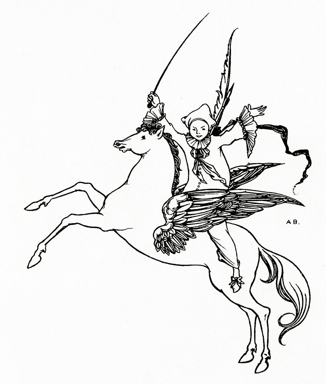 Puck op Pegasus, 1894 door Aubrey Beardsley