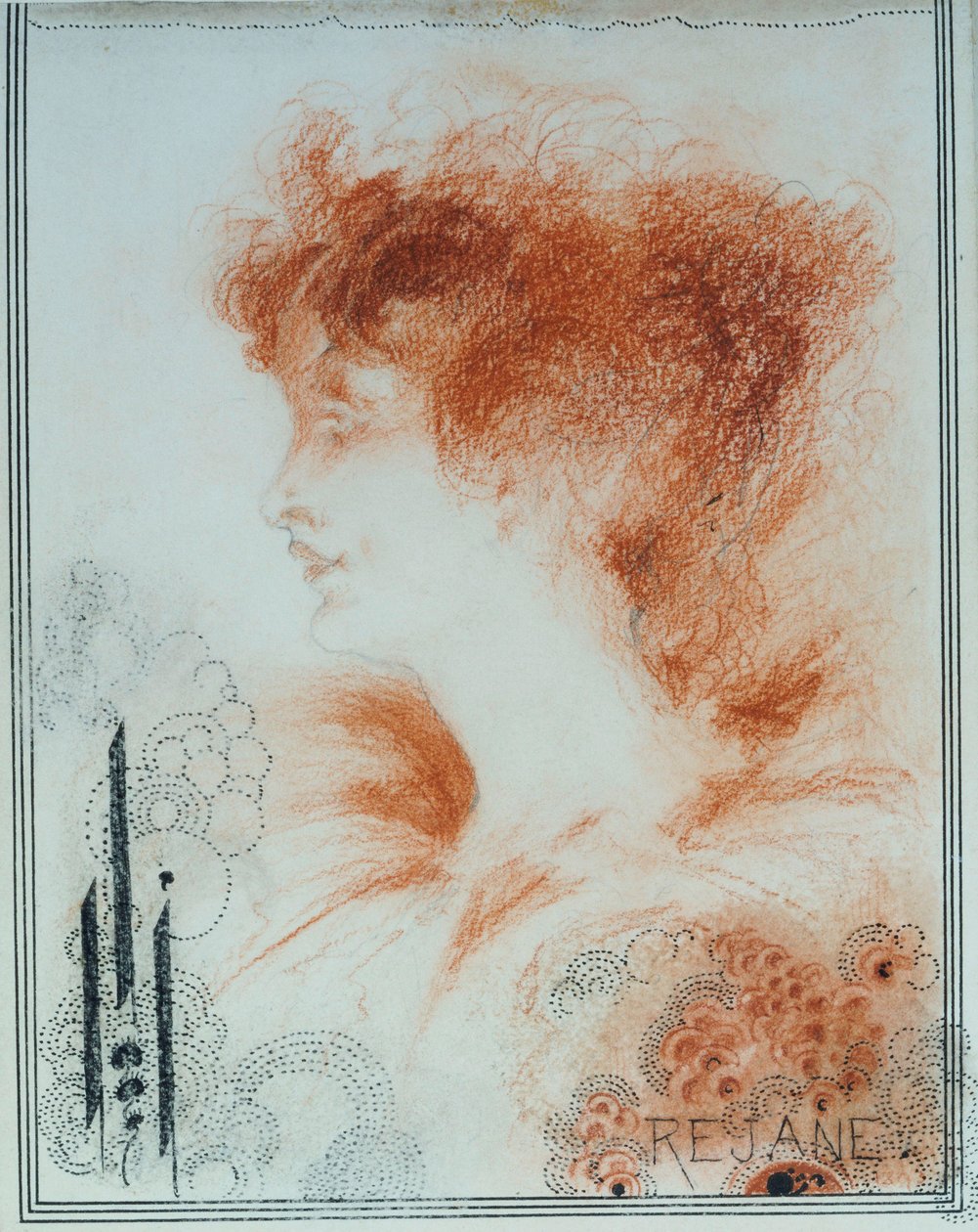 Rejane, 1894 door Aubrey Beardsley