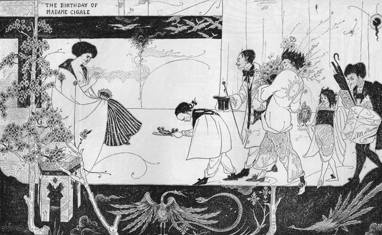 De Verjaardag van Madame Cigale door Aubrey Beardsley