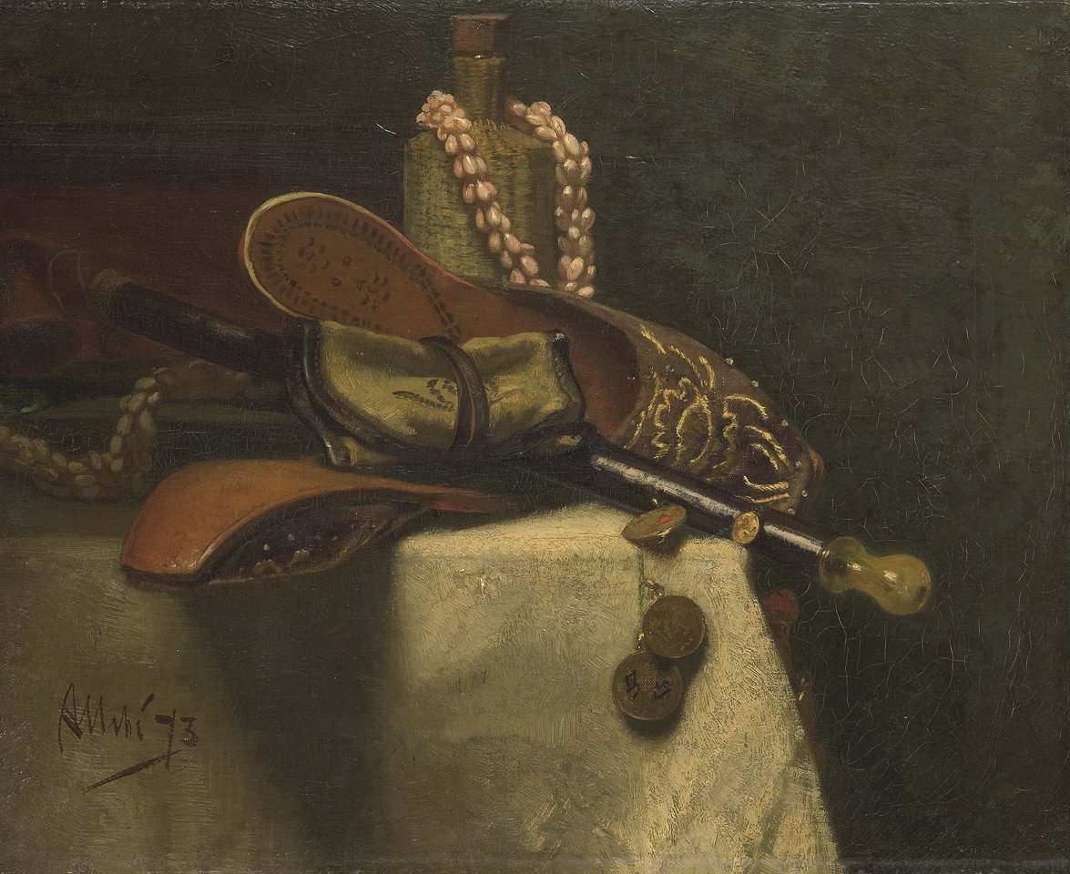 Stilleven met Oosterse Pantoffels door August Allebe