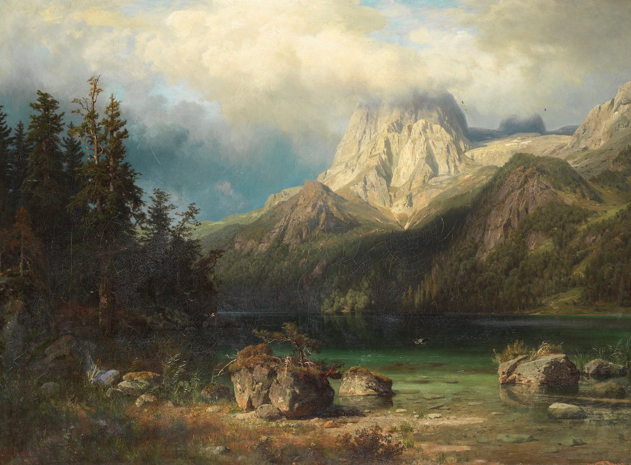 Berglandschap door August Wilhelm Leu